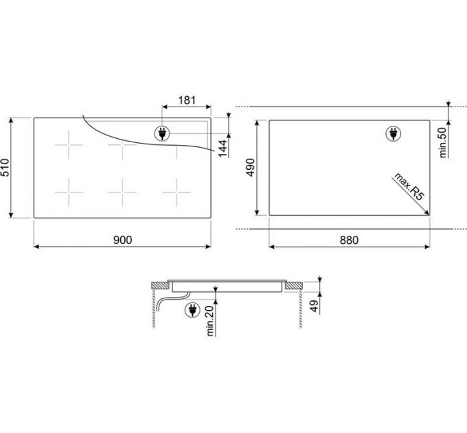 Варочная панель SMEG SIM6964R индукционная