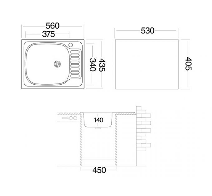 Мойка Ukinox Классика CLM560.435 -5K 2L