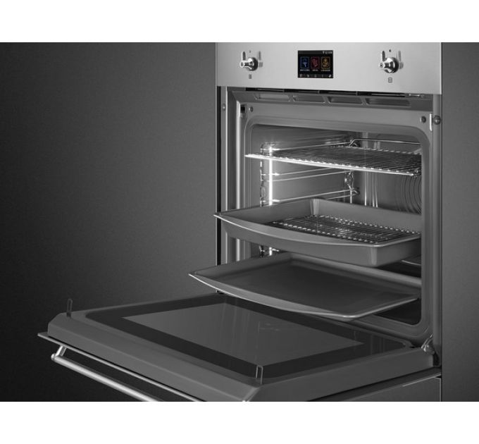 Духовой шкаф SMEG SO6303APX с паром и СВЧ