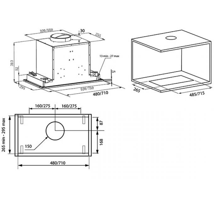 Вытяжка KRONA SELINA 900 GLASS white S