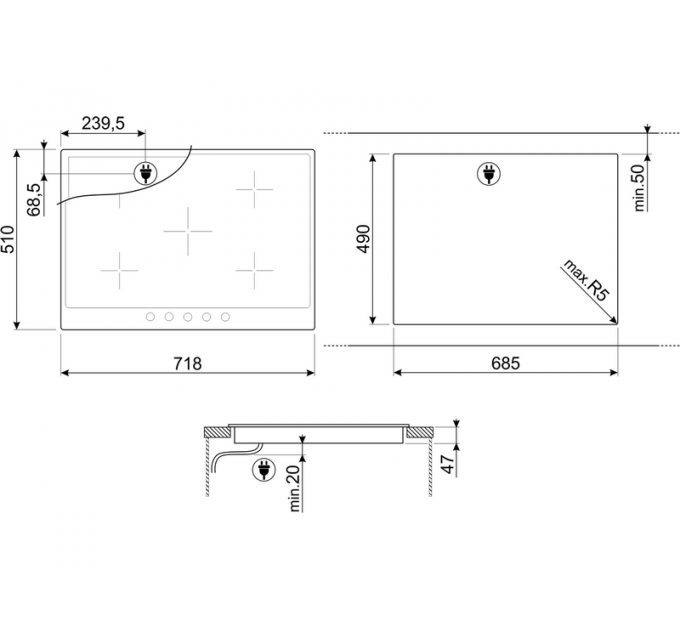 Варочная панель SMEG P875PO электрическая