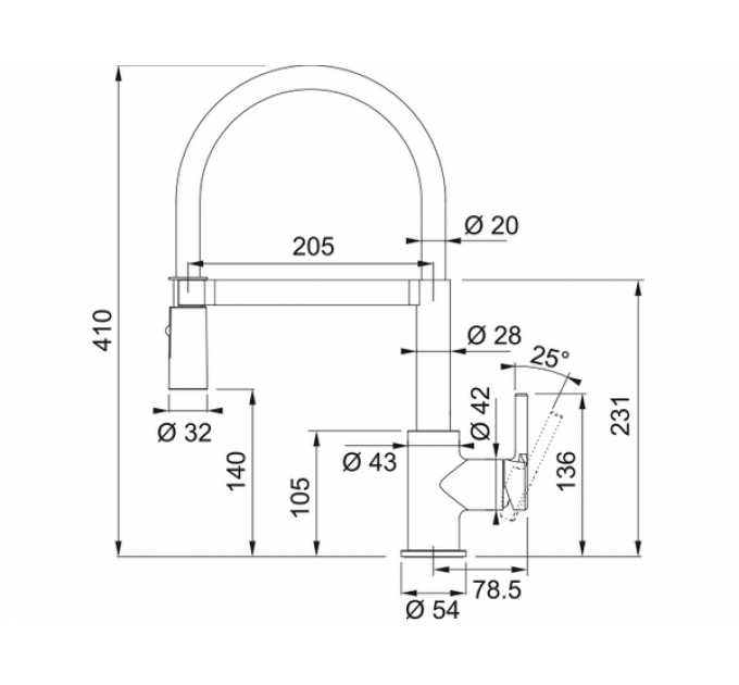 Смеситель Franke Lina Semi-pro, xром/белый (115.0626.088)