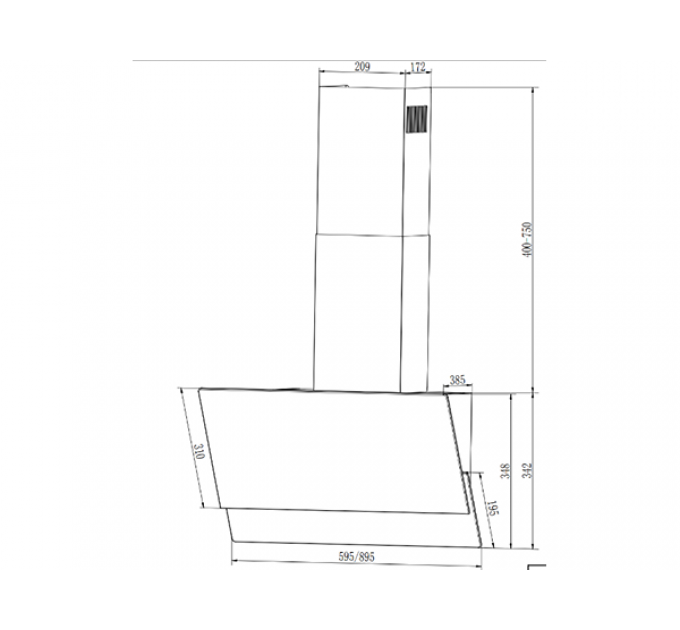 Вытяжка Elikor VERTEX 60 WH белый