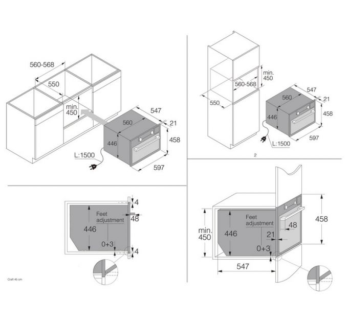 Духовой шкаф ASKO OCS8487B компактный с паром