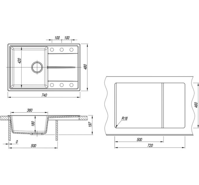Мойка Dr.Gans Gelcoat Оливия 740 серый