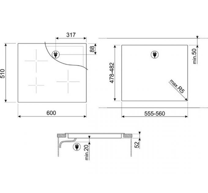 Варочная панель SMEG SI2641DP индукционная