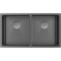 Мойка Paulmark Next 78/2 uni PM207844-GM, вороненая сталь