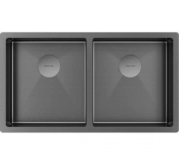 Мойка Paulmark Next 78/2 uni PM207844-GM, вороненая сталь