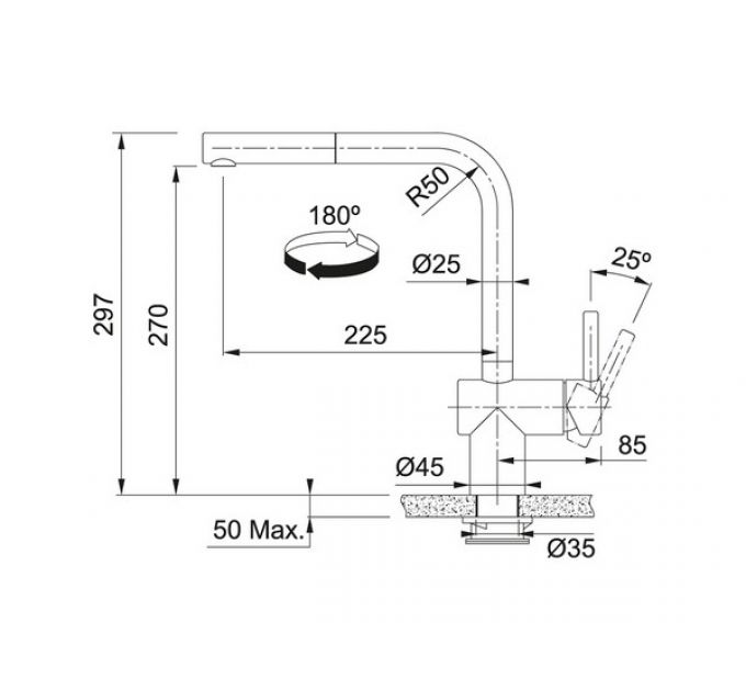 Смеситель Franke Atlas Neo Sensor pull-out, выдв. лейка, нерж. сталь (115.0625.523)