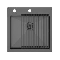 Мойка Paulmark Kroner-pro 51 PM705151-GM, воронёная сталь