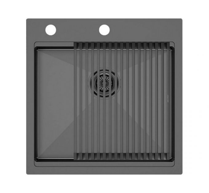 Мойка Paulmark Kroner-pro 51 PM705151-GM, воронёная сталь