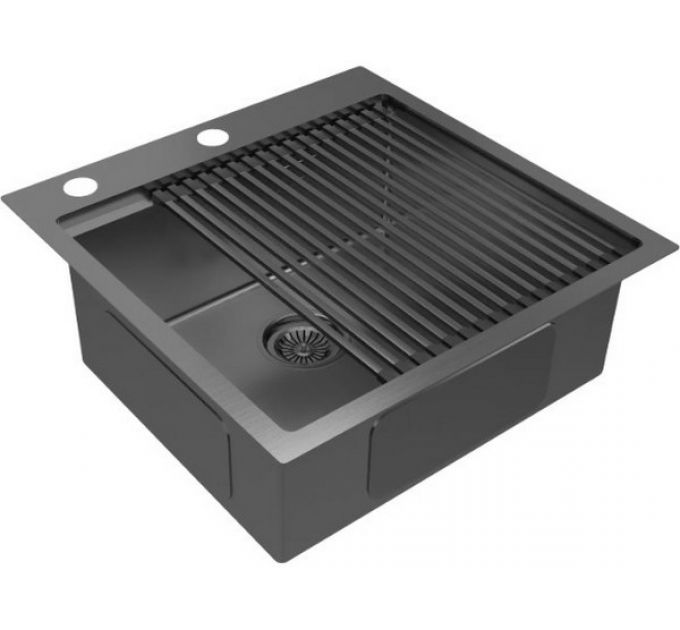 Мойка Paulmark Kroner-pro 51 PM705151-GM, воронёная сталь