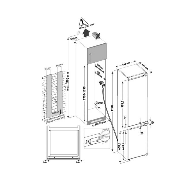 Холодильник KRONA BALFRIN KRFR101 встраиваемый