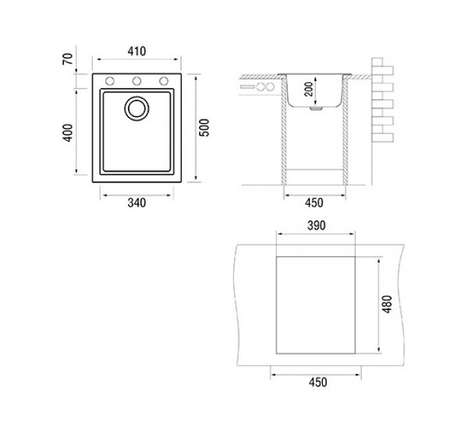 Мойка Longran Cube CUG410.500 - 58 Sabbia