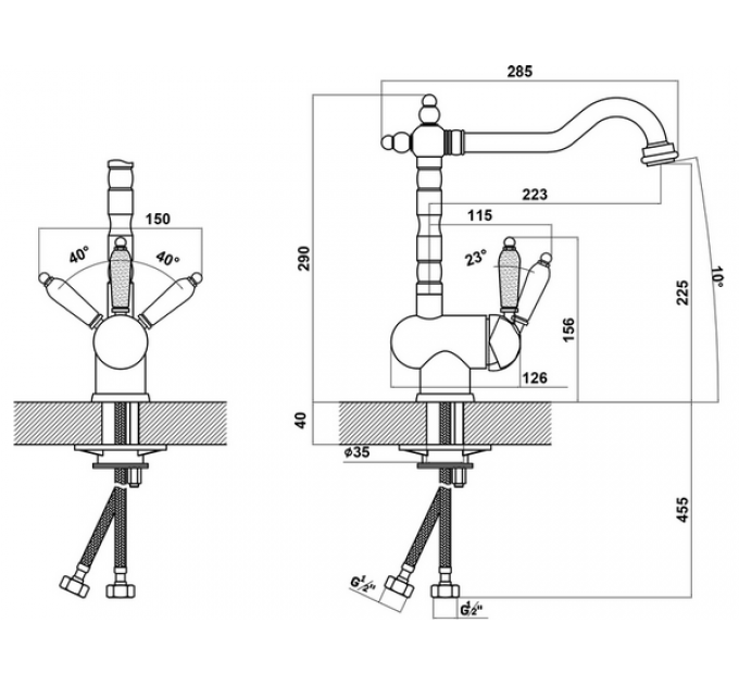 Смеситель Florentina Ода графит