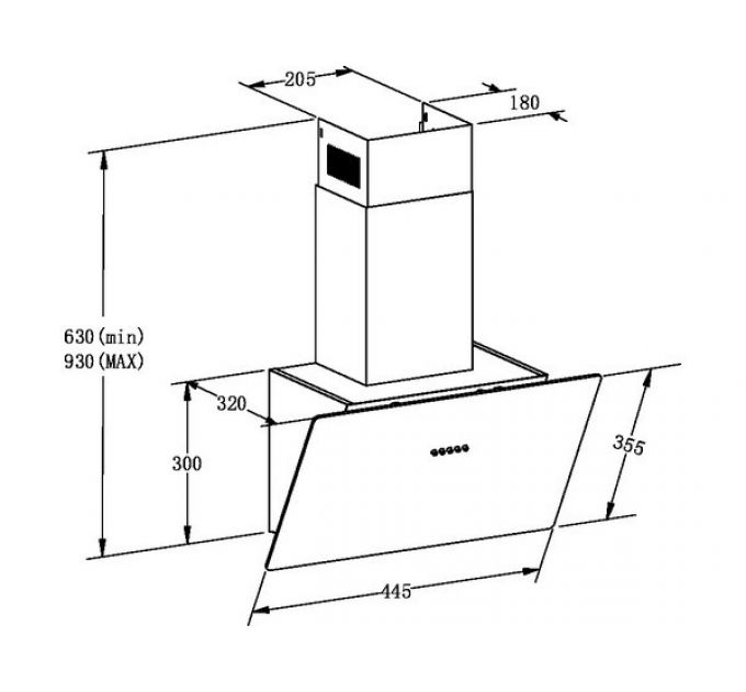 Вытяжка MEFERI AIRBOX45WH LIGHT