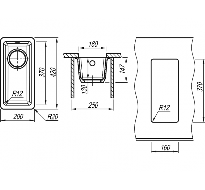 Мойка Florentina Вега 160 грей