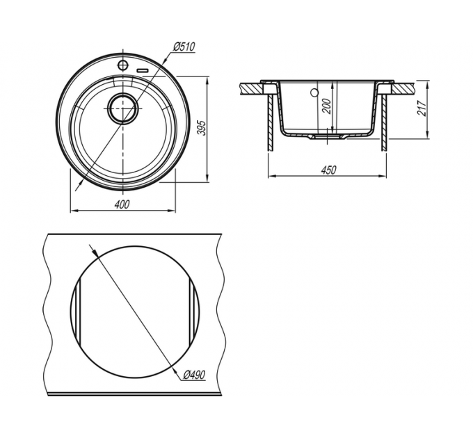 Мойка Florentina Никосия черный