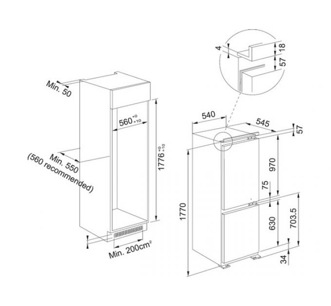 Холодильник Franke FCB 320 S NE E (118.0722.591) встраиваемый