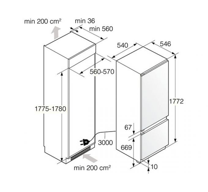 Холодильник ASKO RBC276SND1 встраиваемый