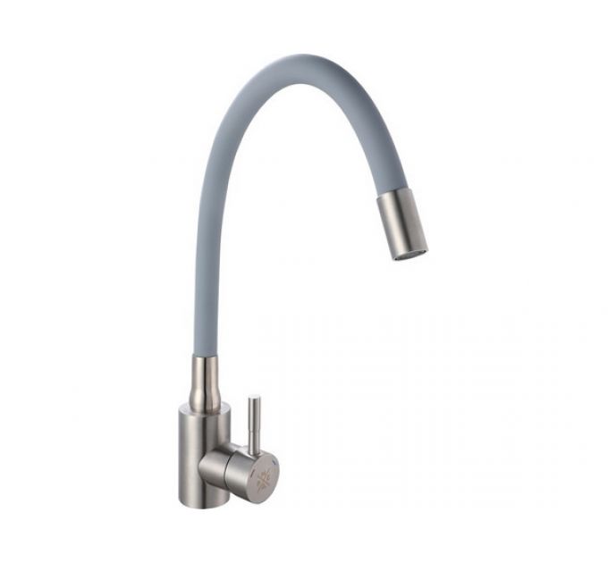 Смеситель Handmade SUS124GY-016F, серый/нерж.сталь