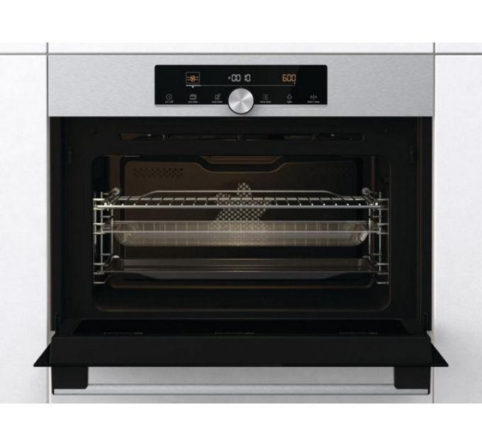 Духовой шкаф Gorenje BCM4547A10X компактный с СВЧ