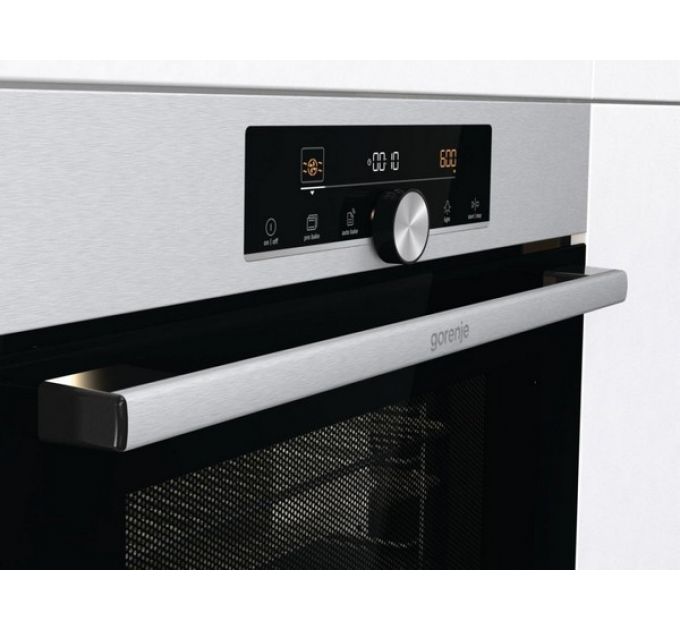 Духовой шкаф Gorenje BCM4547A10X компактный с СВЧ