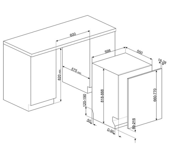 Посудомоечная машина SMEG STL342CSL