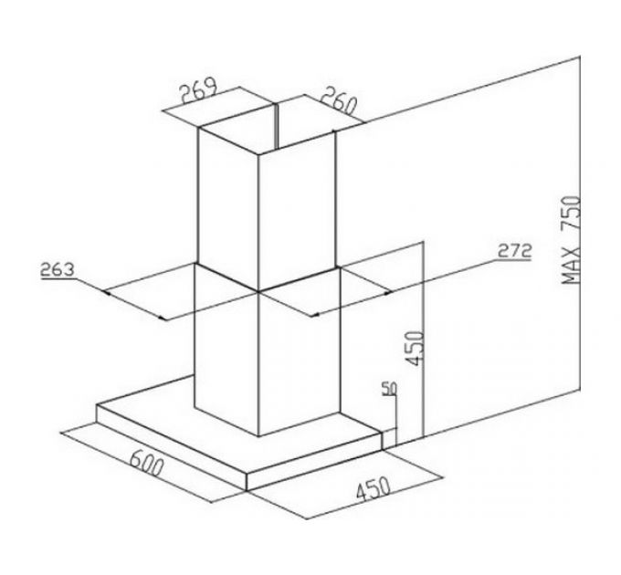 Вытяжка MEFERI SLIMBOX60BK LIGHT