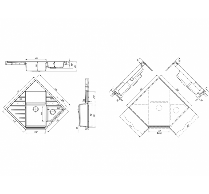 Мойка Florentina Бомбей бежевый