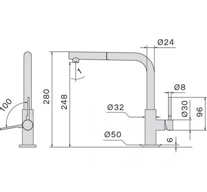 Смеситель Falmec TREVI CORNER CHROME