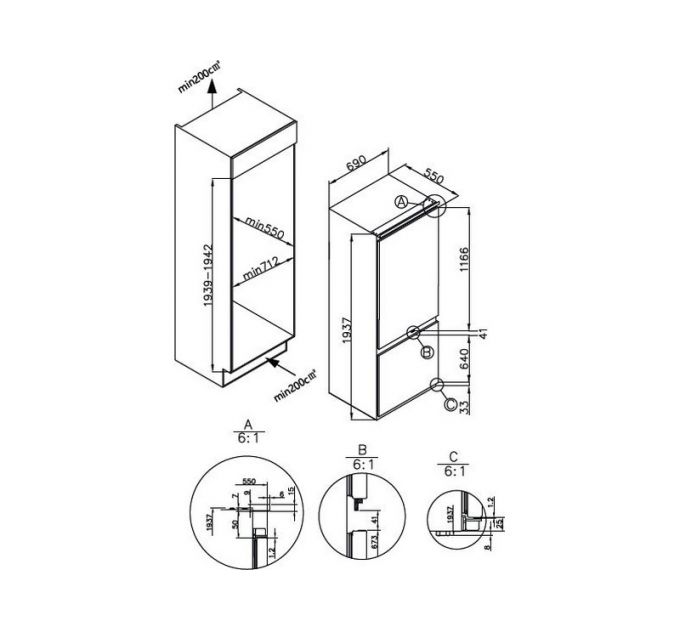 Холодильник Kuppersberg RBN 1970 встраиваемый