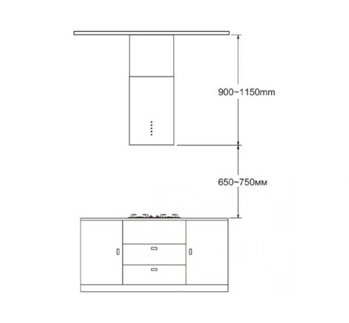 Вытяжка MEFERI TUBE35WH ISLA ULTRA