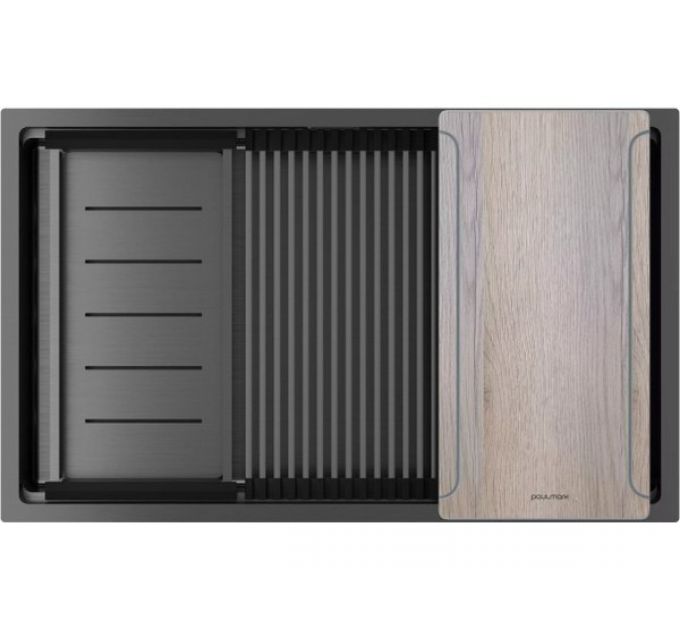 Мойка Paulmark Next-multi sink 74 uni PM787445-GM, вороненая сталь