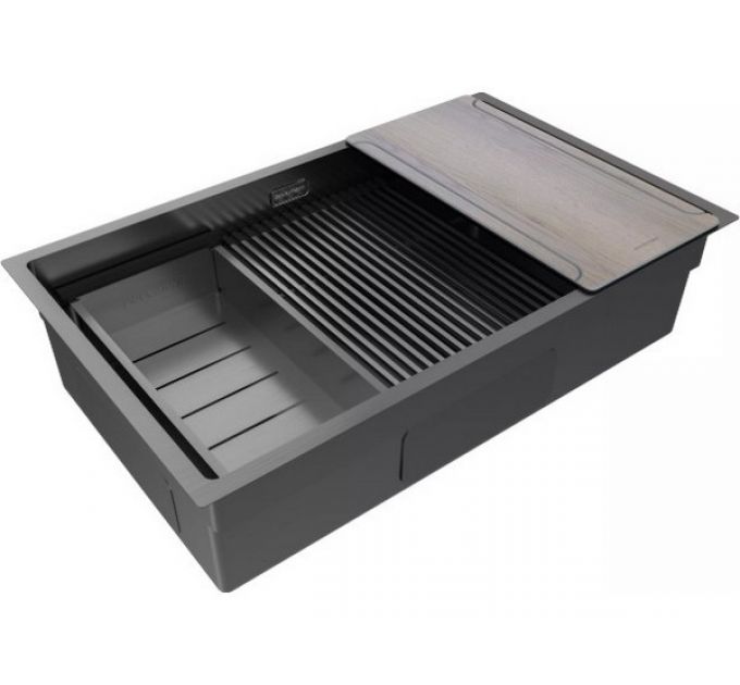 Мойка Paulmark Next-multi sink 74 uni PM787445-GM, вороненая сталь