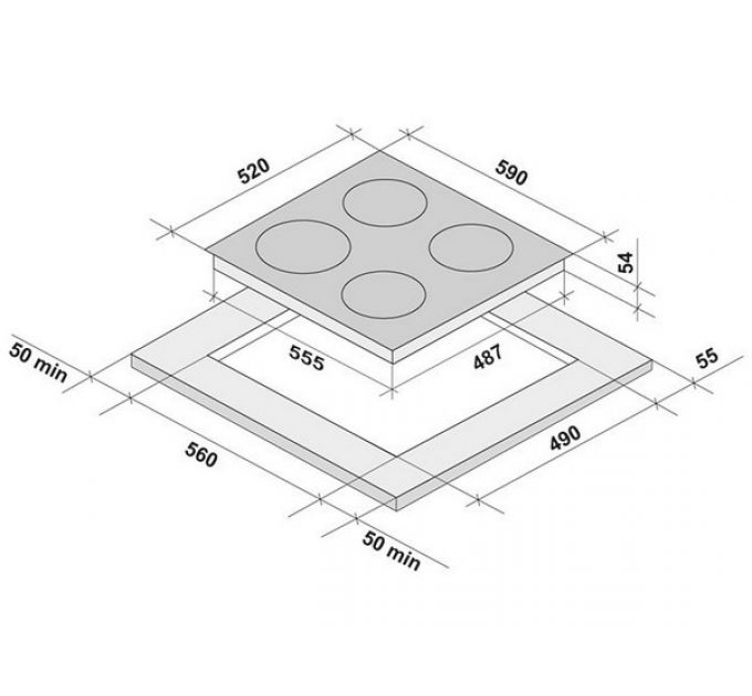 Варочная панель KRONA MERIDIANA 60 BL индукционная