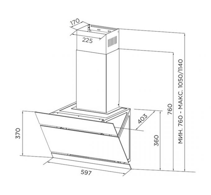 Вытяжка Midea MH60AN668GB
