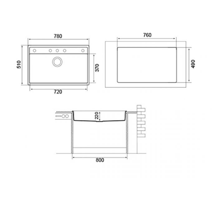 Мойка Longran Geos GES780.500 - 93 Marone