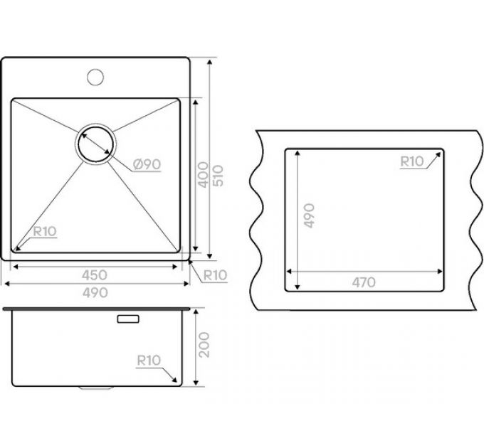 Мойка Kuchenstern WERK 50 нержавеющая сталь