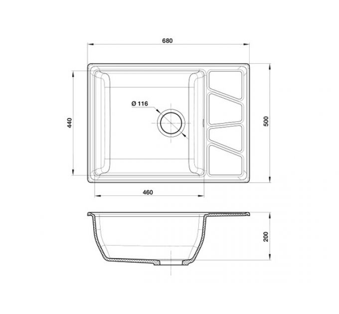 Мойка Granfest GF-V-680L иней