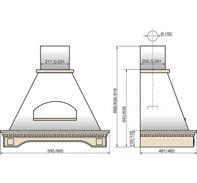Вытяжка Elikor Бельведер Флореале 60П-650-П3Д бежевый/дуб неокр