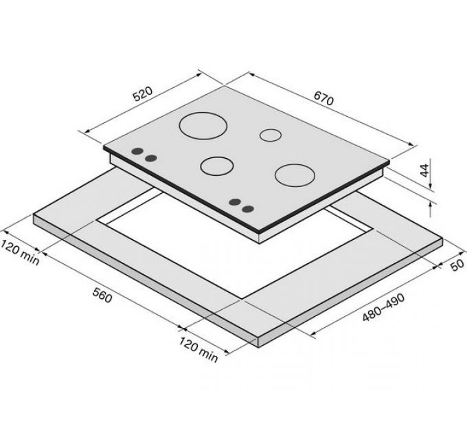 Варочная панель KRONA RITTER 67/60 BL газовая