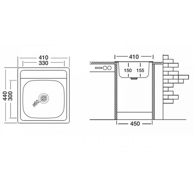 Мойка Ukinox Классика CLM410.440 -GT6K 0C