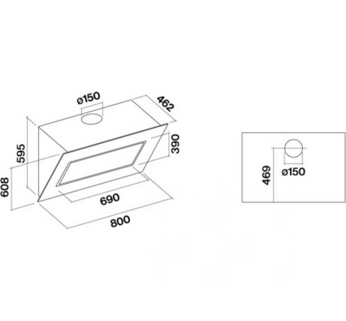 Вытяжка Falmec QUASAR GLASS WHITE 80