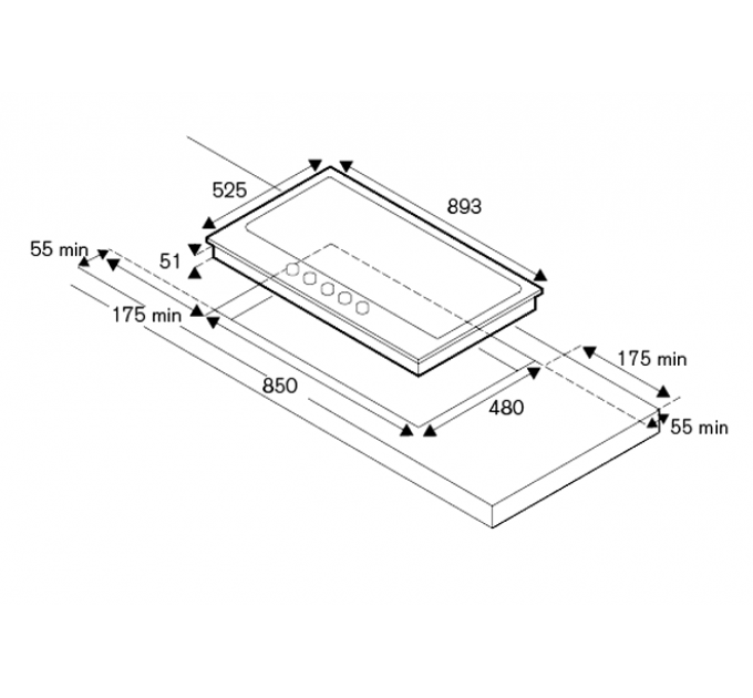 Варочная панель Bertazzoni P905CPROGNE газовая