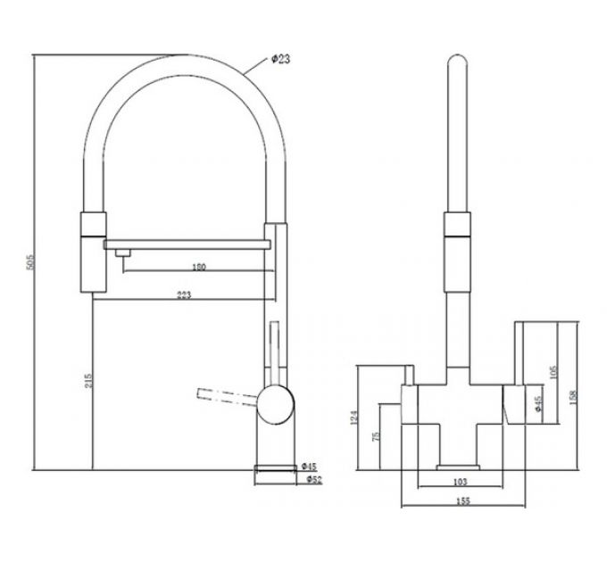 Смеситель KITCHEN SYSTEMS ICON CW Titanium