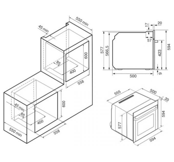Духовой шкаф KRONA ONORE 60 BL G2