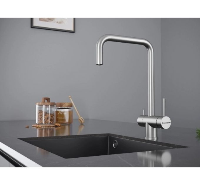 Смеситель Kuchenstern STROM-F нержавеющая сталь