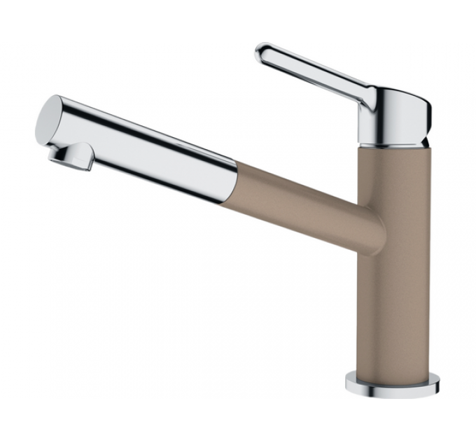 Смеситель Franke Orbit с выдвижным шлангом, хром/миндаль (115.0623.147)