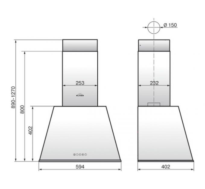 Вытяжка Elikor Гамма 60П-650-Э3Д антрацит/срб